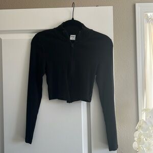TNA Black Cropped Zip Up
